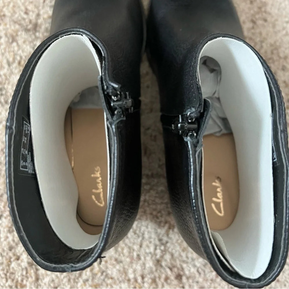 Clarks Womens Mila Myth Black Leather Ankle Boots, Size 7.5 - Picture 12 of 12